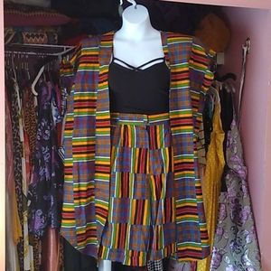 Vintage Kente Cloth Short Set